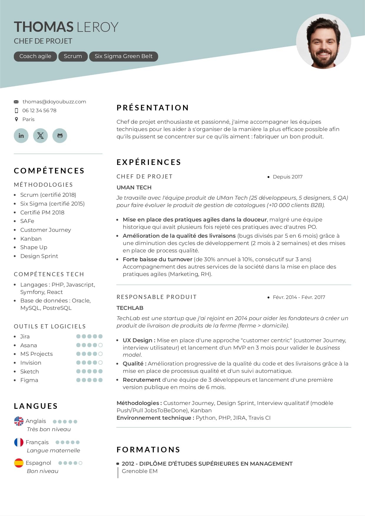 A professional and elegant resume template