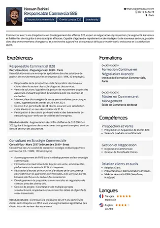 Modèle d’un CV basique et efficace