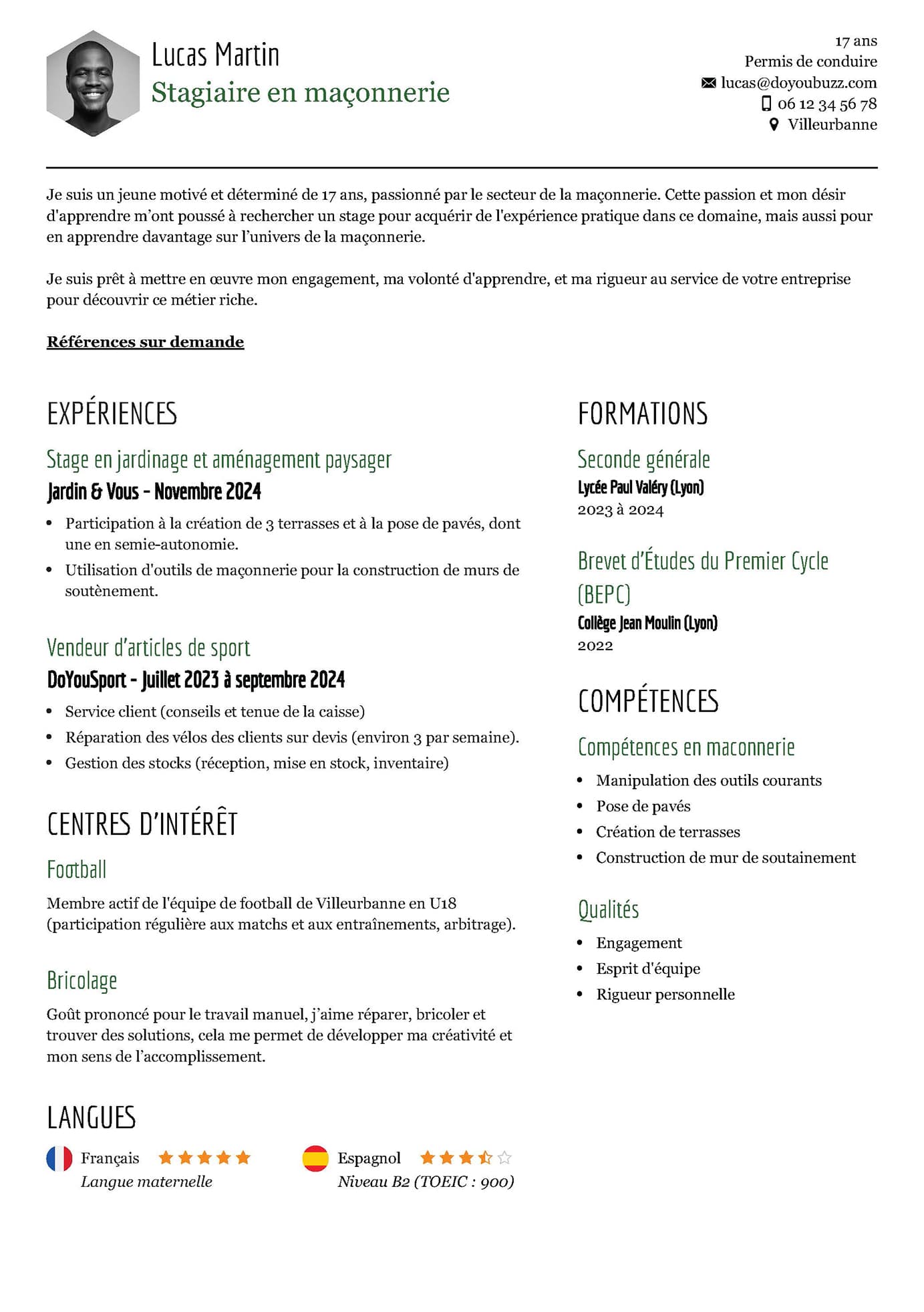 A sober and professional resume template