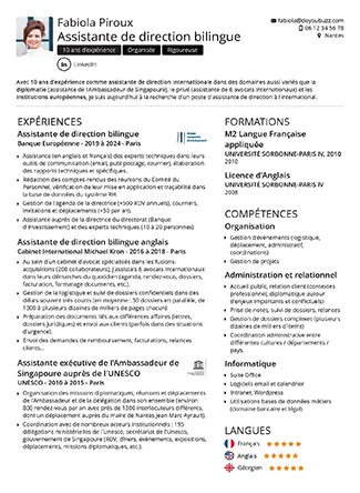 Modèle d’un CV classique et efficace