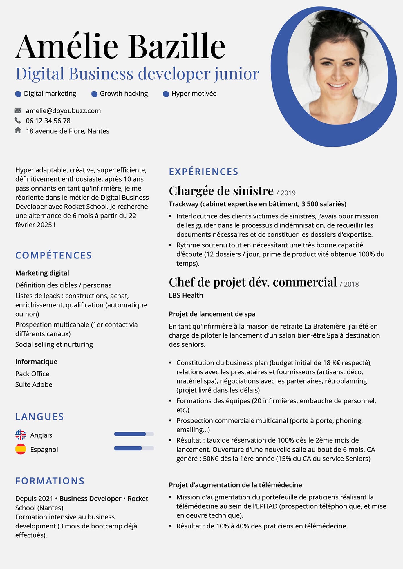 A modern and colourful resume template